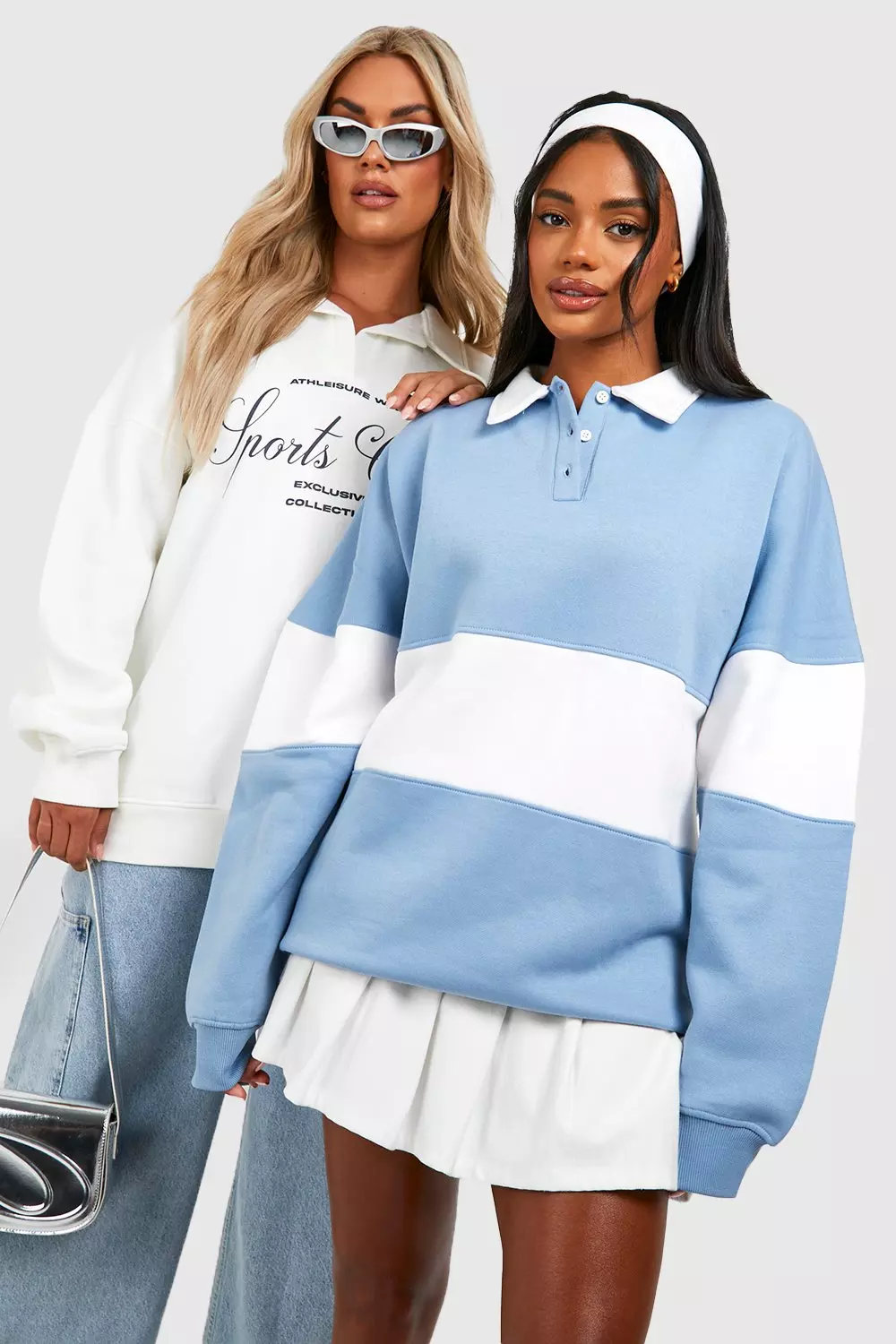 [ JEANS] Color Block Rugby Sweatshirt ★人気★ Boohoo ME